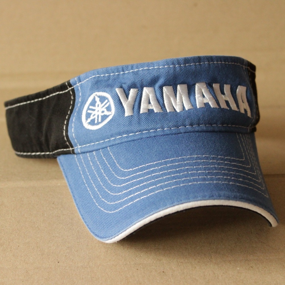 Yamaha Visor Strapback One Size Black Colorblock Embroidered Logo Racing Crew
